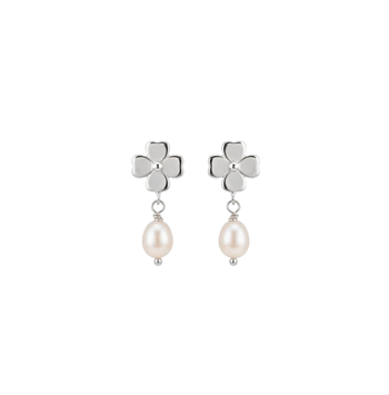 Clover and Pearl ørestikker sølv , fra Christina Jewelry & Watches